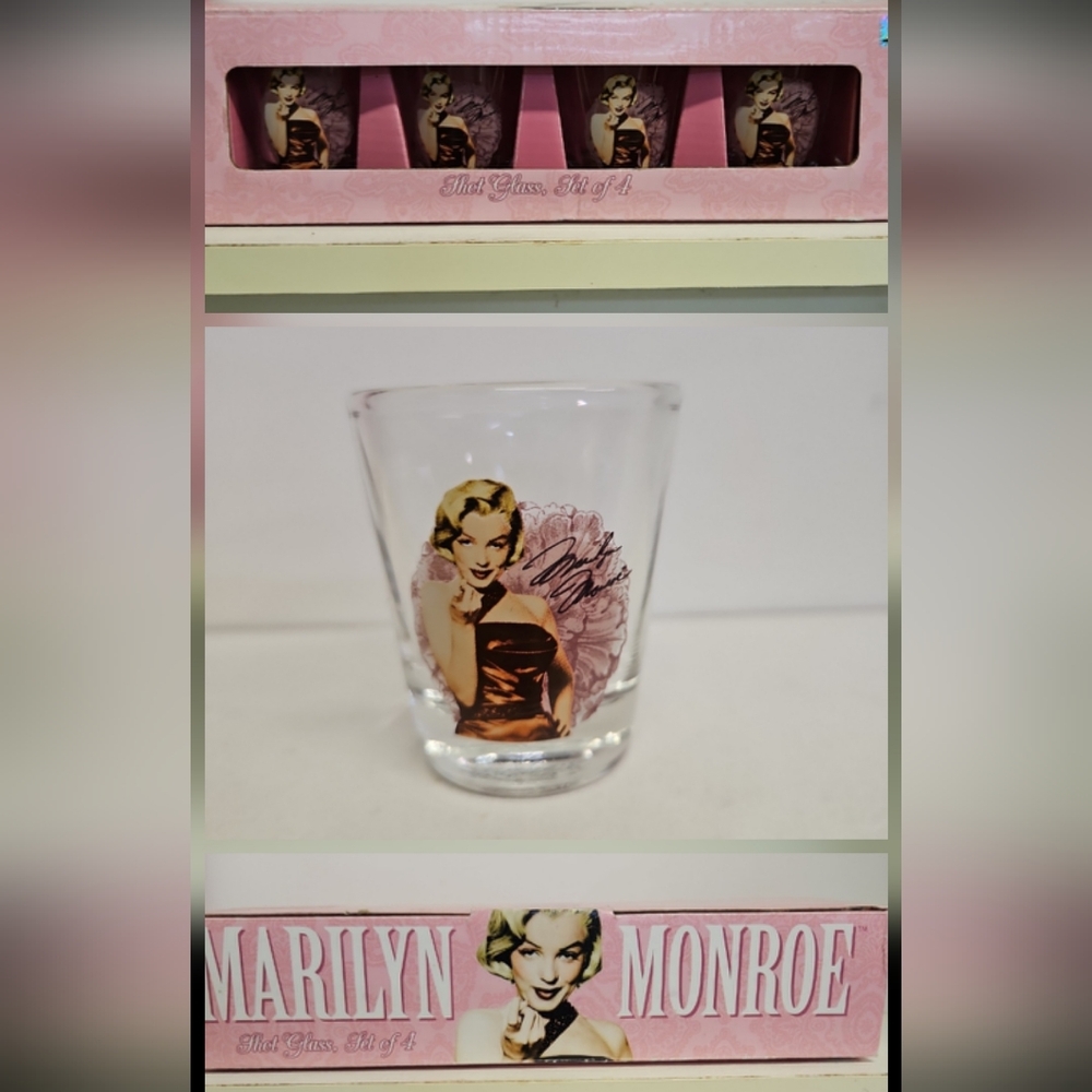 NIB Marilyn Monroe Autograph Shot Glasses